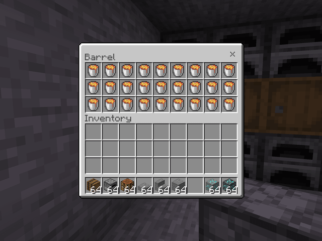 I love Minecraft logic. You can fill a barrel with buckets of lava and none of it will spill and the barrel won’t burn. 