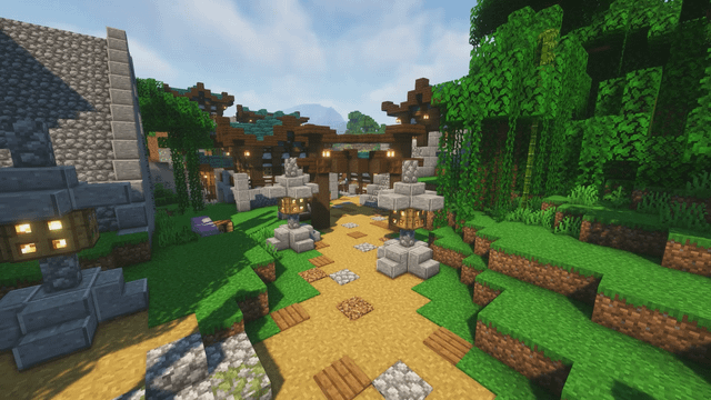 just finished up my japanese villager village in cappuccino smp