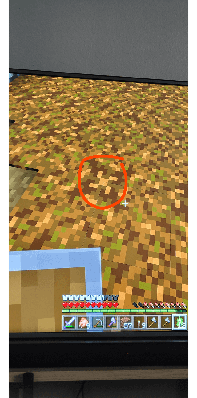 I live in a Spruce biome, the grass generated just right to form this weird symbol.