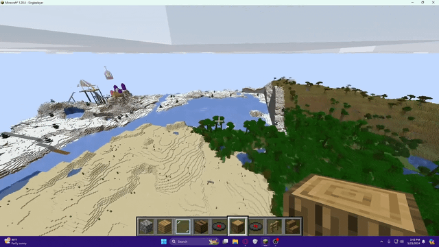 I discovered a really weird glitch that merged two different worlds and a different seed together