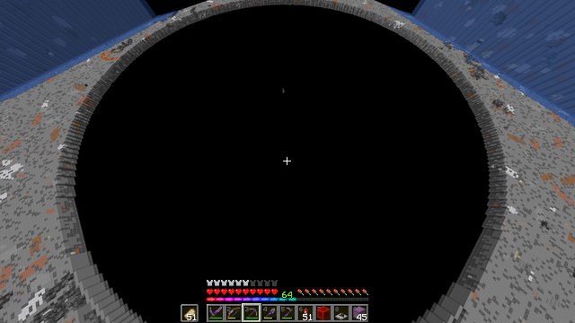 I just finished my 128 radius void perimeter (survival, carpet mod and other semi-vanilla mods)