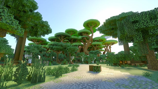 I love this custom Jungle on my world, I will build a village above the trees rather than under them!!!