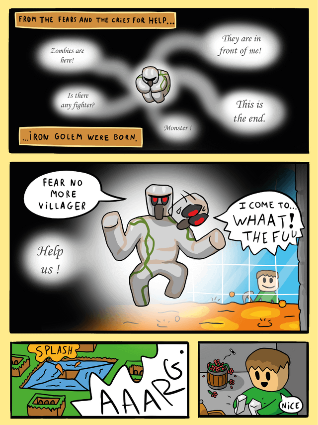 I felt weird after making my iron farm so i made this comic