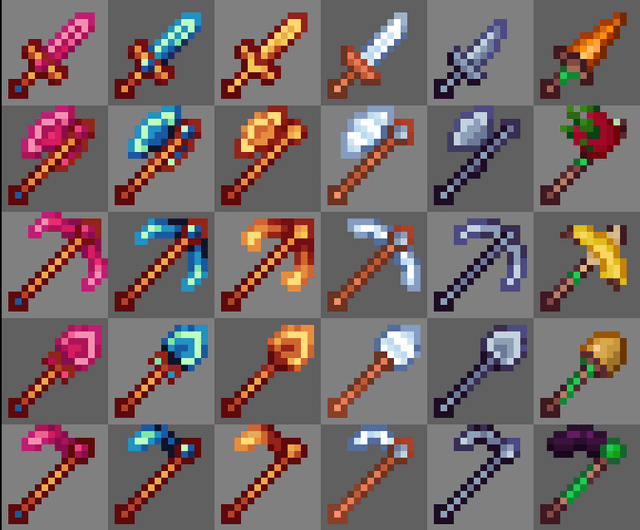 I'm making a Minecraft texture pack and well... here are the sprites for the tools! thoughts?