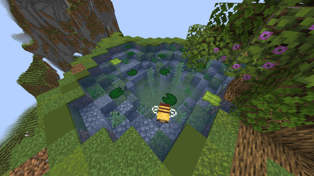 I made a neat little pond. The bee photobombed