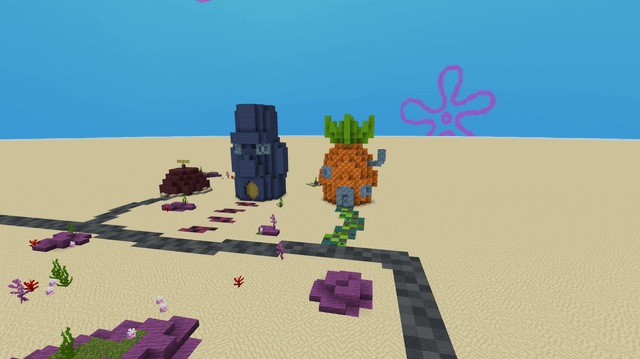 I'm making Bikini Bottom in Minecraft. Here's the progress I have thus far