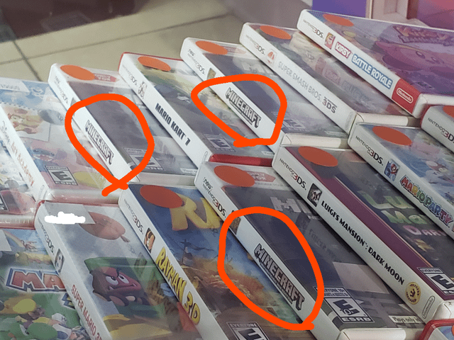 I don't know if this is rare, but i just found 3 Minecraft 3DS boxes, for like 20 dollars