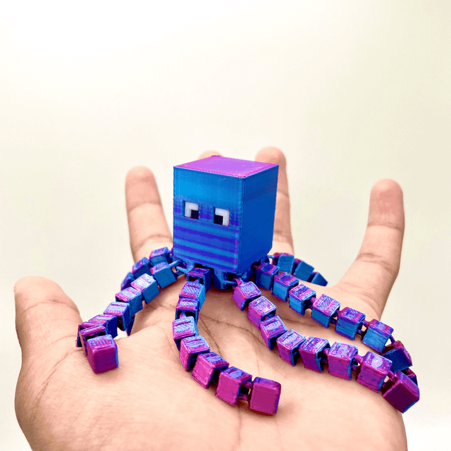 I designed and 3D-printed the squid from Minecraft