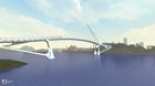 I designed a bridge inspired by the Samuel Beckett Bridge in Dublin, Ireland.