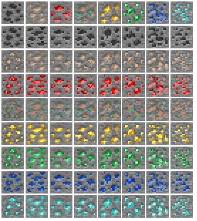 I'm creating a resource pack that randomizes ore textures. What do you think so far?