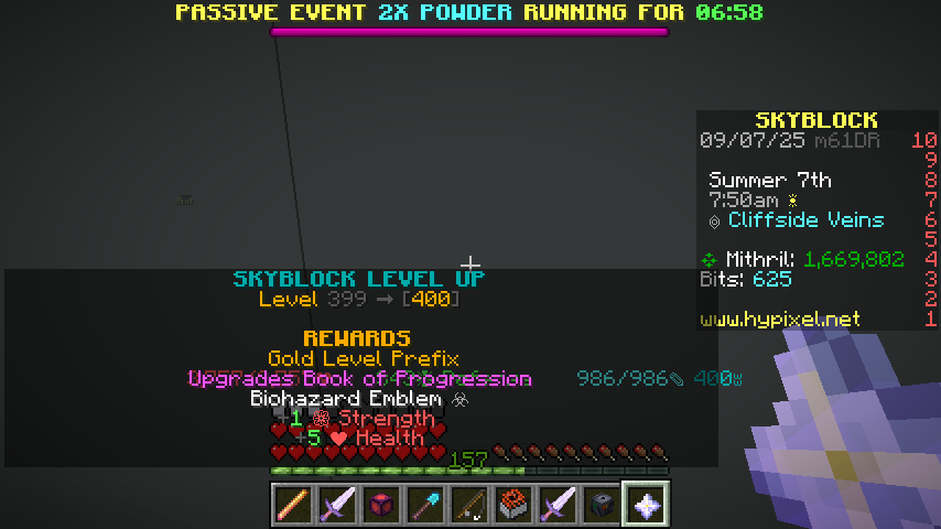 Times leveled up to 400: 6