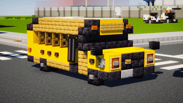 I made a Short School Bus in Minecraft