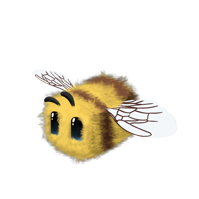 I drew a fuzzy Minecraft bee!