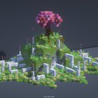 I made another Fez-inspired nature scene.