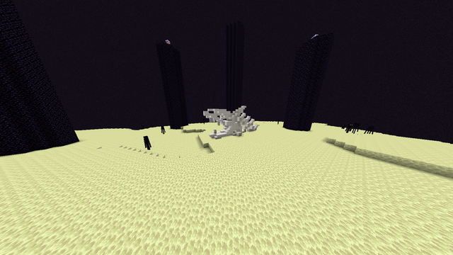 I made an Ender Dragon Skull in Minecraft