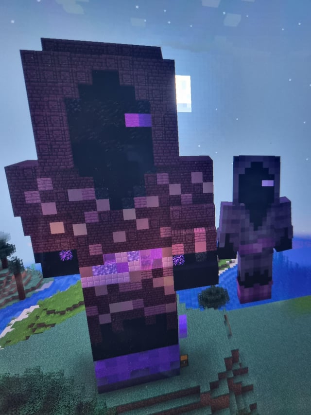 I made a giant statue of my skin in my creative world. What do you guys think?