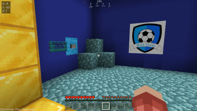 I made Soccer in Minecraft Bedrock