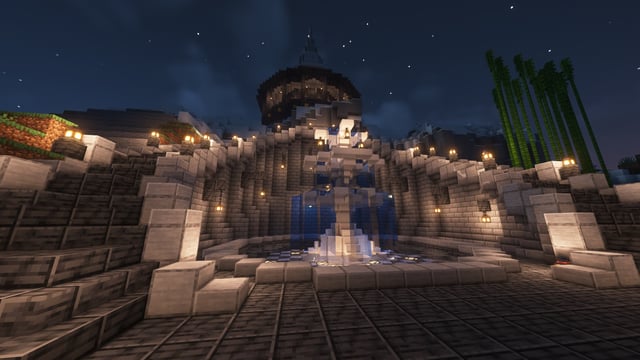 I finished the entrance to my survival base on our realm!