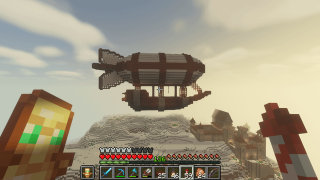 I made an airship in my survival world.