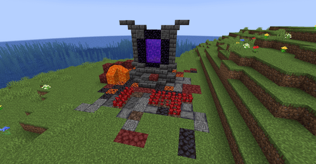 I am not a great builder but I tried making a nether portal. Hope this is good and comment your ideas..