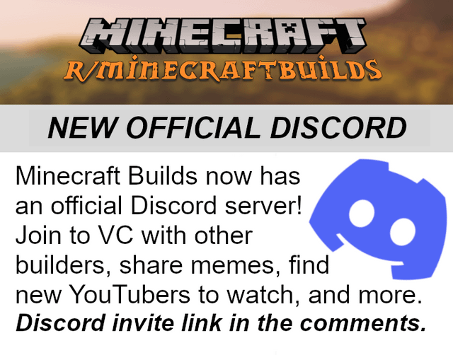 MinecraftBuilds now has an official discord! Join link in the comments.