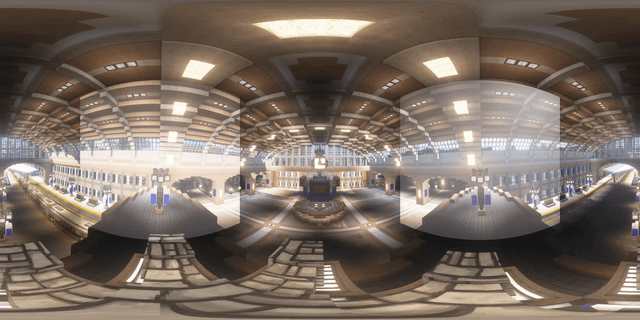 I recorded another 360° video of the train station interior that I built in my city