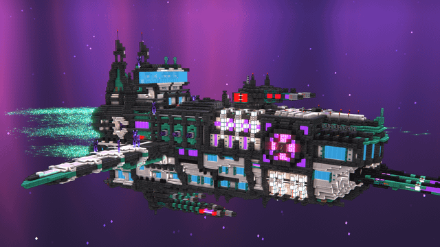 I made a working Futuristic Spaceship with the particle command