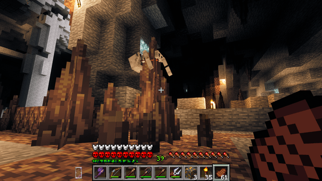 I just realized the Faithless texture pack sometimes has skeletons impaled on stalagmites