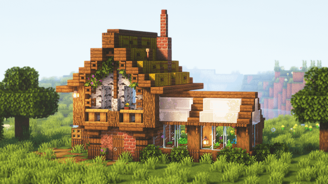 I built a house with a greenhouse attached to it! Thoughts? There's also a video link in comments :)