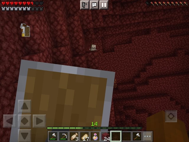 I was nicely strolling through the Nether, but something was shooting at me. I looked up and saw this guy.