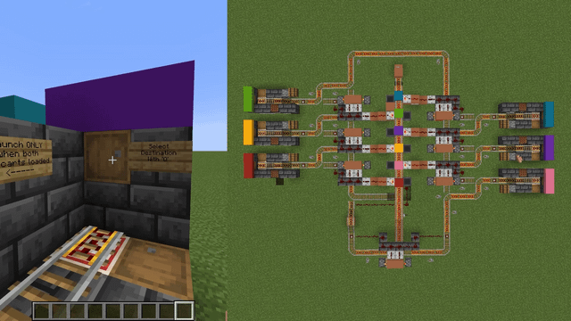 I created a modular and infinitely expandable railway junction that allows travel FROM any station TO any station while AFK