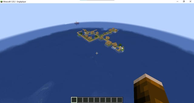 I found a village surrounded by ocean