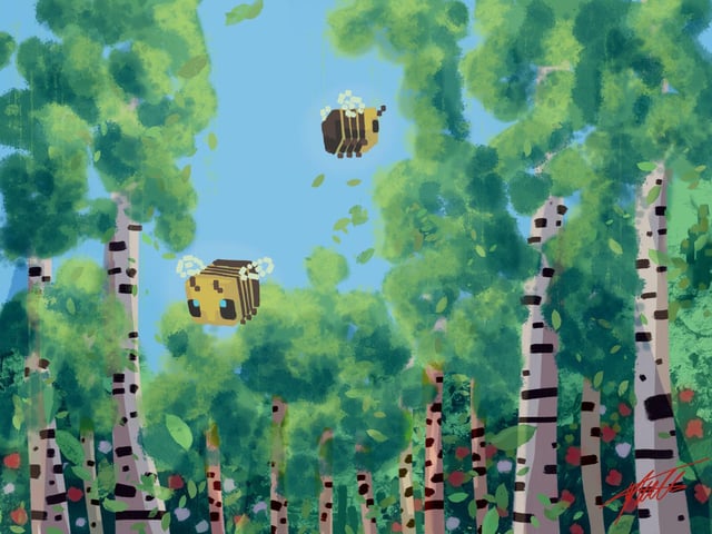 I painted some peaceful bees