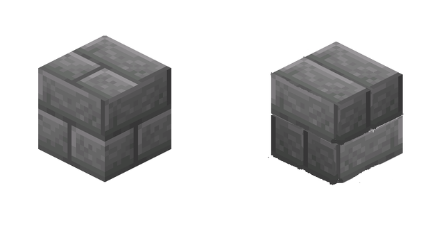 I noticed the Stone bricks skin doesn't make sense and now i can't unsee it. Made what it should look like.