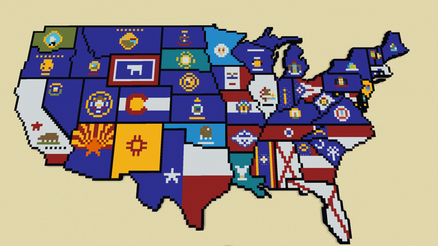 I made a map of the continental usa in minecraft