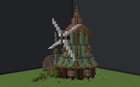 Windmill and greenhouse