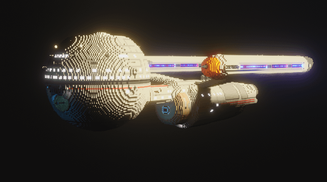 Render of my Daedalus Class Star Trek Ship I built in Minecraft!
