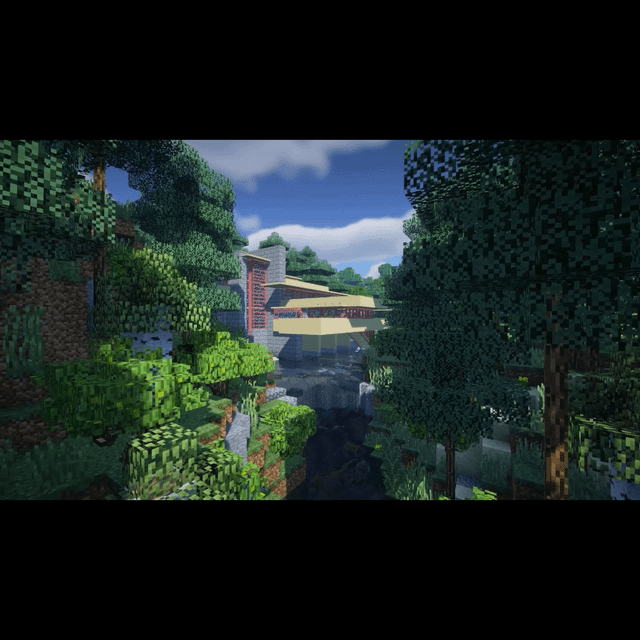 I recreated Fallingwater in Minecraft!(full video link in comment)