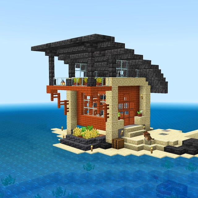 Ocean side base made from local material only