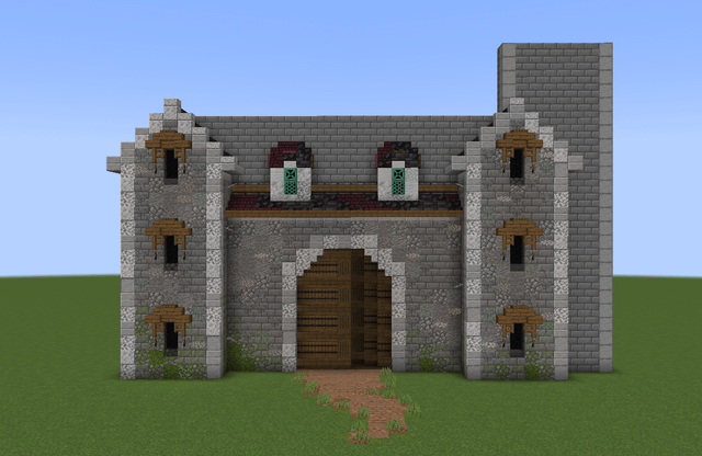 I'm working on a castle build for a base. I'm building first on the flat world. I finish the entrence. What y'all think? Open for any feed back.
