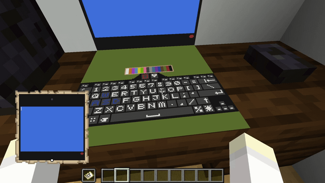 I made a realistic keyboard with map arts and a datapack with about 654 commands