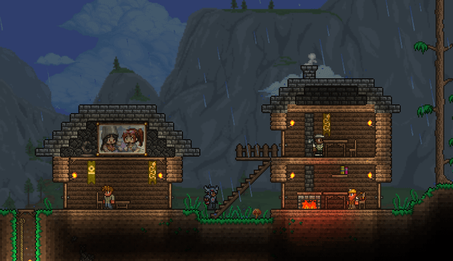Hey guys, how is my new base? I feel it's a little bit too 2D. I also got some villagers with me too.