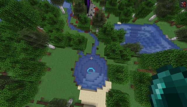 Perfectly round, randomly generated pond found in singleplayer