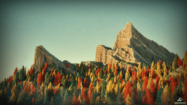 A mountain during autumn.