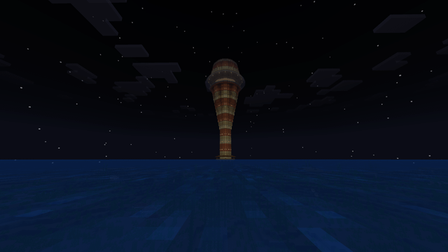 I built a lighthouse, that has a creeper farm inside