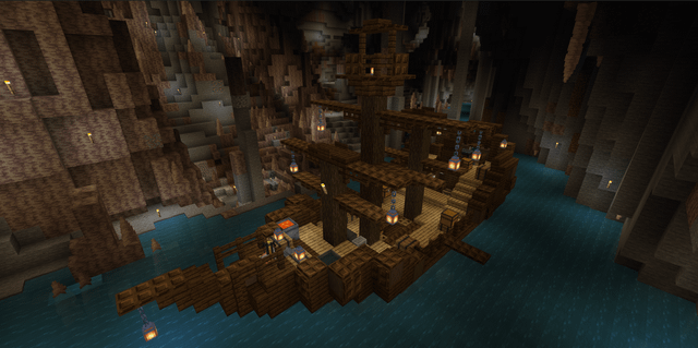 I built this ship in a dripstone cave with the help of a tutorial