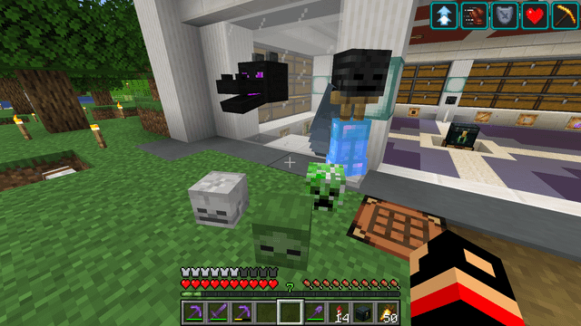 i finally got every mob head you can get in survival minecraft!