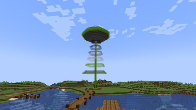 I made a UFO! (poor render distance because 1.18 server has low view distance)