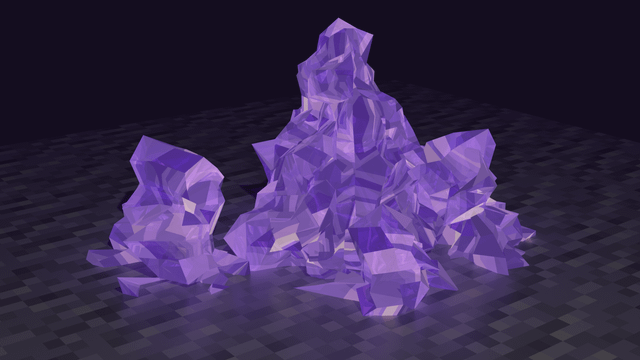 I made a render of amethyst crystals