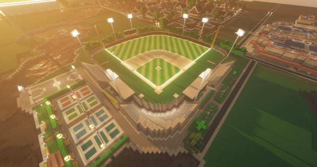 I made a baseball field in my city (Atheria)